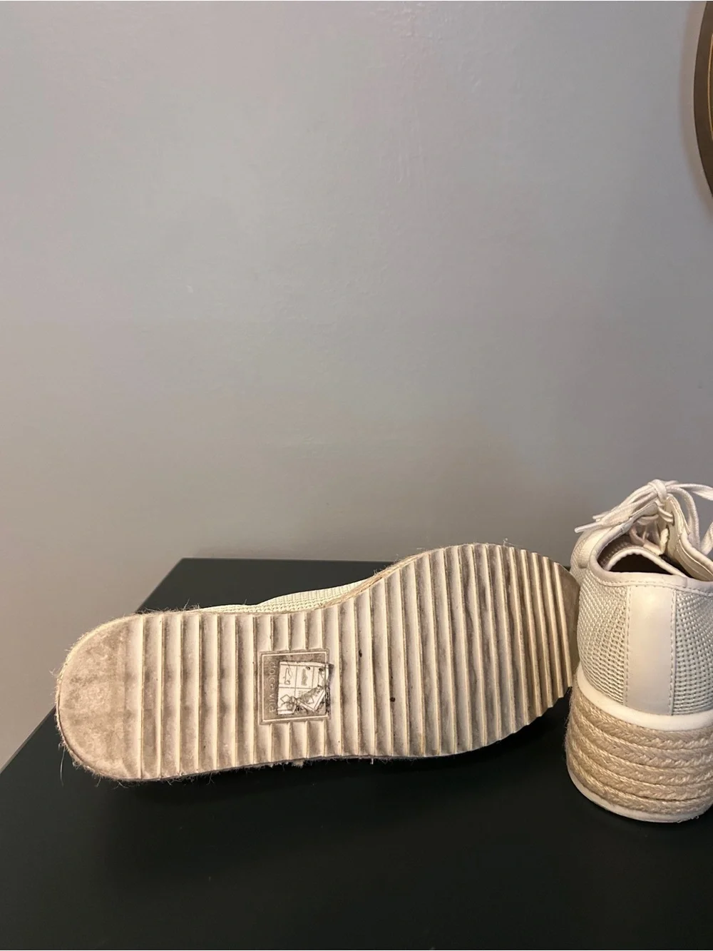 Dolce Vita Tannah Espadrille Wedge Sneakers White Tan Size 10